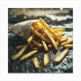 French Fries In The Rain Canvas Print