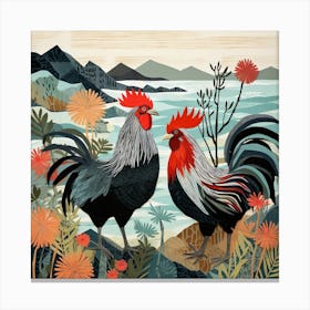 Bird In Nature Rooster 8 Canvas Print