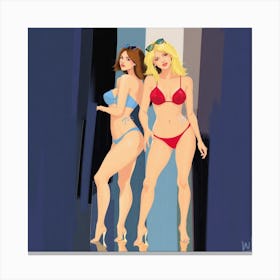 Two Women In Bikinis 3 Canvas Print