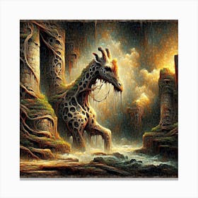 Giraffe In The Forest Canvas Print