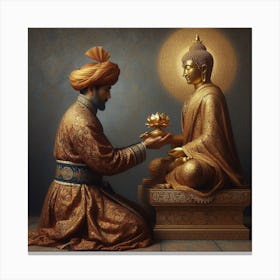 Buddha And King Canvas Print