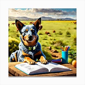 Blue Heeler In School Canvas Print