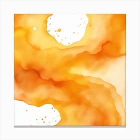 Beautiful orange yellow abstract background. Drawn, hand-painted aquarelle. Wet watercolor pattern. Artistic background with copy space for design. Vivid web banner. Liquid, flow, fluid effect. Canvas Print