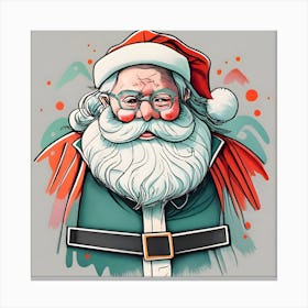 Christmas Santa Claus Minimalistic Drawing 1 Canvas Print