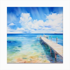 AI Serenity Shores: Abstract Marine Masterpiece Canvas Print