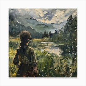 Girl In The Mountains Canvas Print