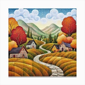 The Winding Road Home. In the middle of the meadows 17 Canvas Print