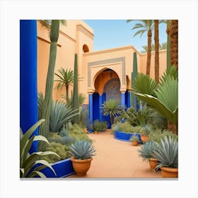 Default Jardin Majorelle Morocco Vintage Botanical Art Print 3 Canvas Print