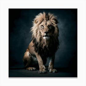 A Stunning Highquality Studio Photo Of A Lion (2) Canvas Print