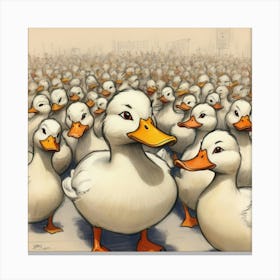 Flock Of Ducks 1 Canvas Print