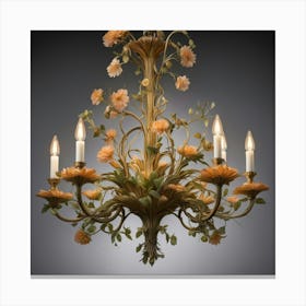 Floral Chandelier Canvas Print