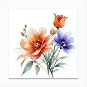 Watercolor Flowers V.7 Canvas Print