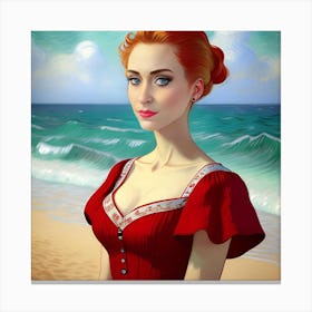 Gigi On The Beach 4 Canvas Print