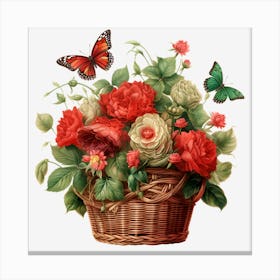 Basket Of Flowers 4 Canvas Print