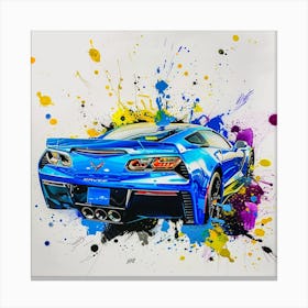 Blue Corvette 2 Canvas Print