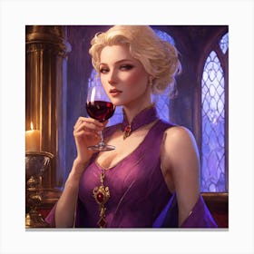 Middle Aged Old Countess Blonde Medieval In A Room(3) Canvas Print