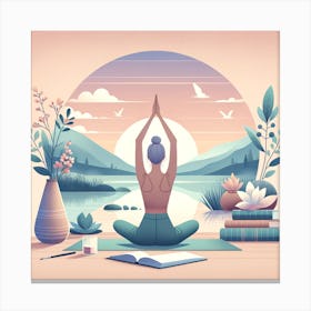 Yoga Woman In Yoga Pose Canvas Print