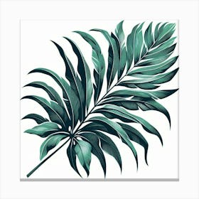 Tropical green palm leaf 7 Canvas Print