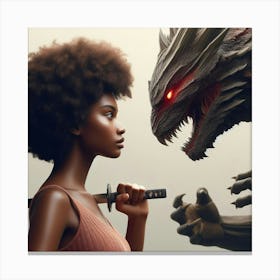 Woman And A Demon Canvas Print