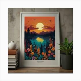 Sunset At The Lake Canvas Print