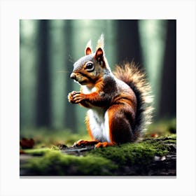 Red Squirrel In The Forest 35 Canvas Print