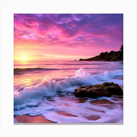 Sunset At The Beach 1 Canvas Print