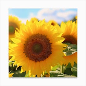 Sunflowers In The Field 2 Canvas Print