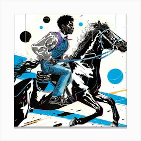 Man Riding A Horse Canvas Print