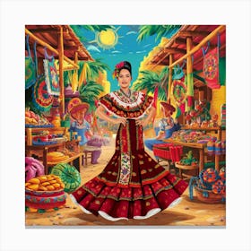 A Vibrant And Lively Illustration Of A Mexican Ins 8avsl9u6qbeqhorfssjklw Frpymrejrnmjejbs 894pw Canvas Print