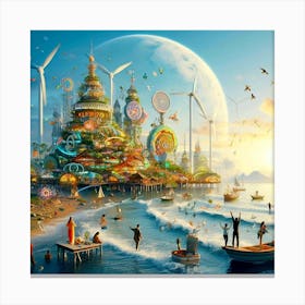 Futuristic City 1 Canvas Print