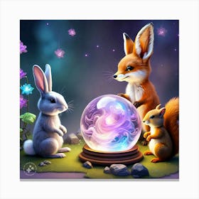 Playing Rabbits Canvas Print