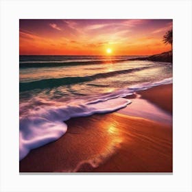 Sunset At The Beach 628 Canvas Print