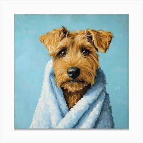 Terrier In Bath Towel 7 Canvas Print