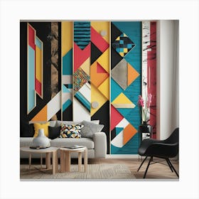 Novel, show-stopping, full-screen wall art with bold shapes, vibrant colors, and abstract patterns.2 Canvas Print