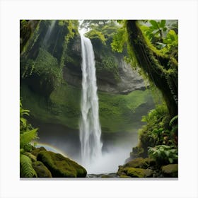 Waterfall In The Jungle 1 Canvas Print