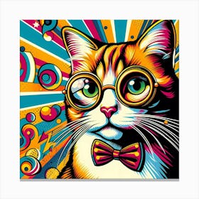 Cat With Glasses 1 Canvas Print