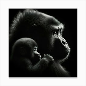 Black And White Gorillas Canvas Print