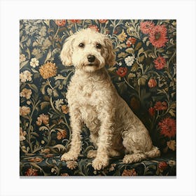 White Poodle Art Canvas Print