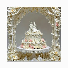 Origami Wedding Cake Canvas Print