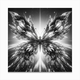 Butterfly In Black And White 7 Canvas Print