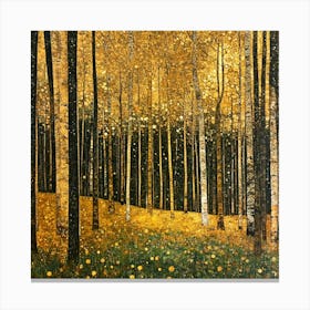 Golden Birch Forest Canvas Print