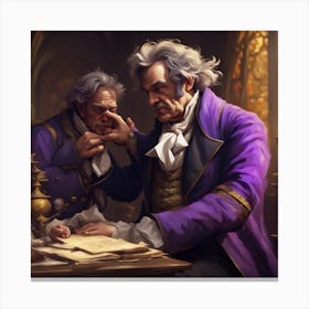 Two Men At A Desk Canvas Print