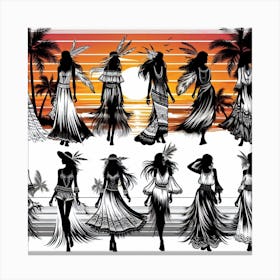 Women silhouettes 3 Canvas Print