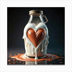 Firefly Heart Shaped Milk Bottle Dripping With Liquid Love 91435 (2) Canvas Print