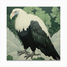 Ohara Koson Inspired Bird Painting Vulture 3 Square Canvas Print