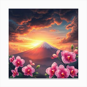 Pink Orchids In The Mountains Canvas Print