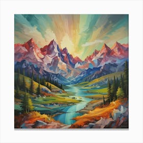 Sunrise In The Mountains 31 Canvas Print