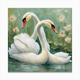 Couple Of Swans Canvas Print