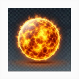 Fire Ball On Transparent Background 2 Canvas Print