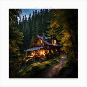 Cabin In The Woods Canvas Print